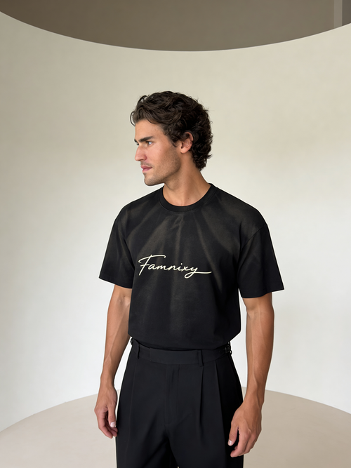 BASE 01 — Hand‑Scrunched Sunfade T‑Shirt (250GSM)